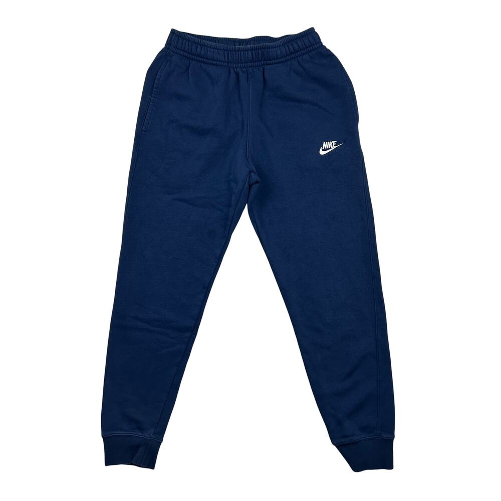 Nike Club Fleece Joggers Mens Small Navy Blue Sweatpants Cuffed Jogger Pants S